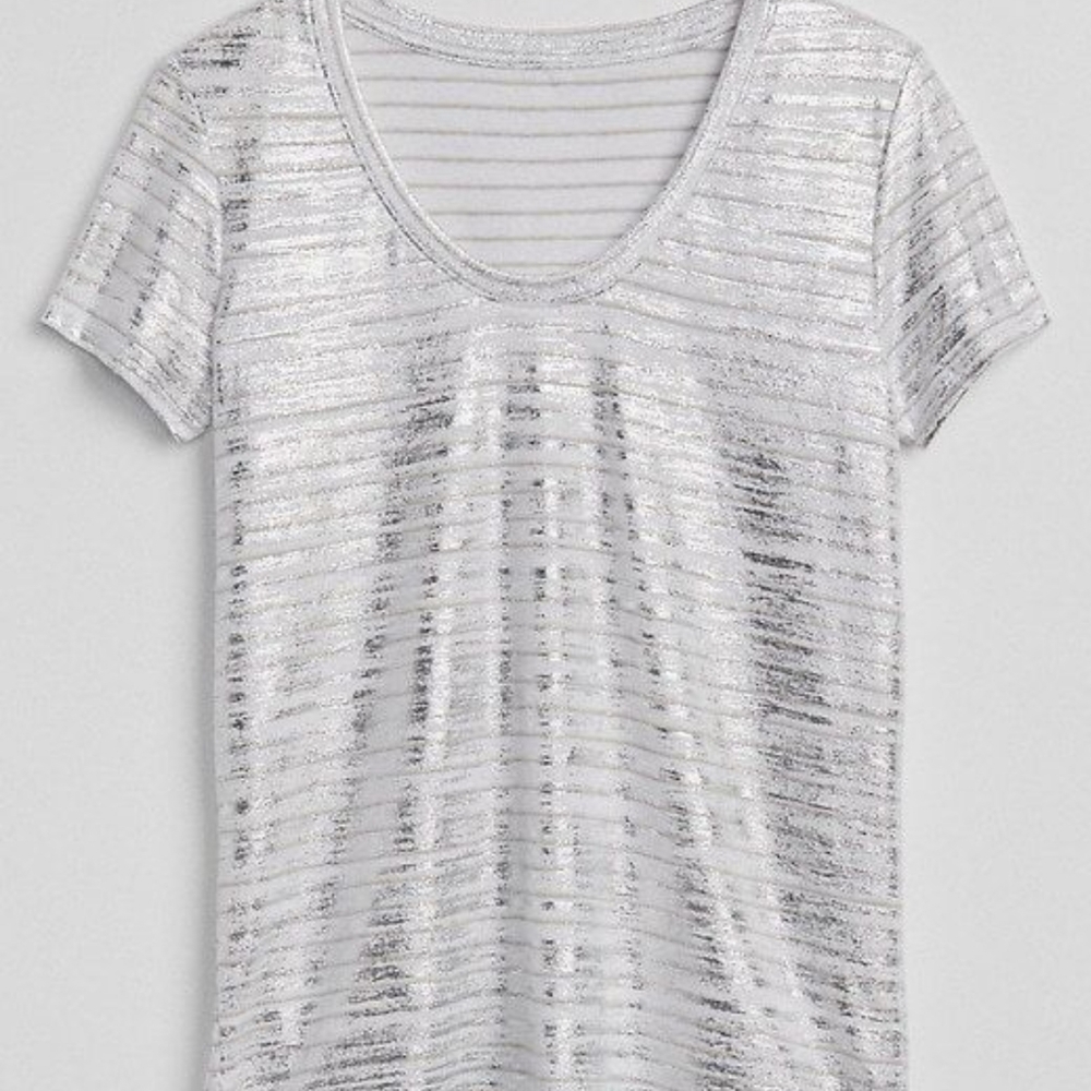 GAP Stripe linen scoop kneck t-shirt Size M